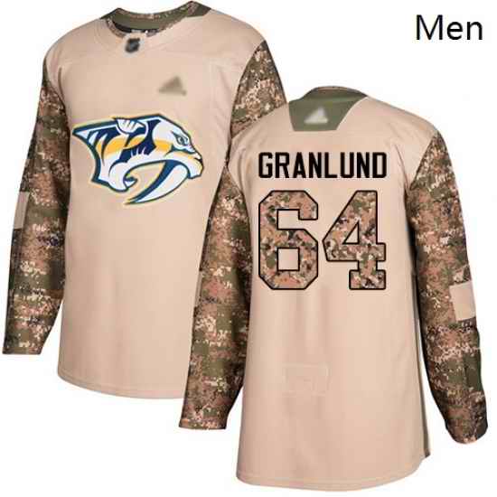 Predators #64 Mikael Granlund Camo Authentic 2017 Veterans Day Stitched Hockey Jersey